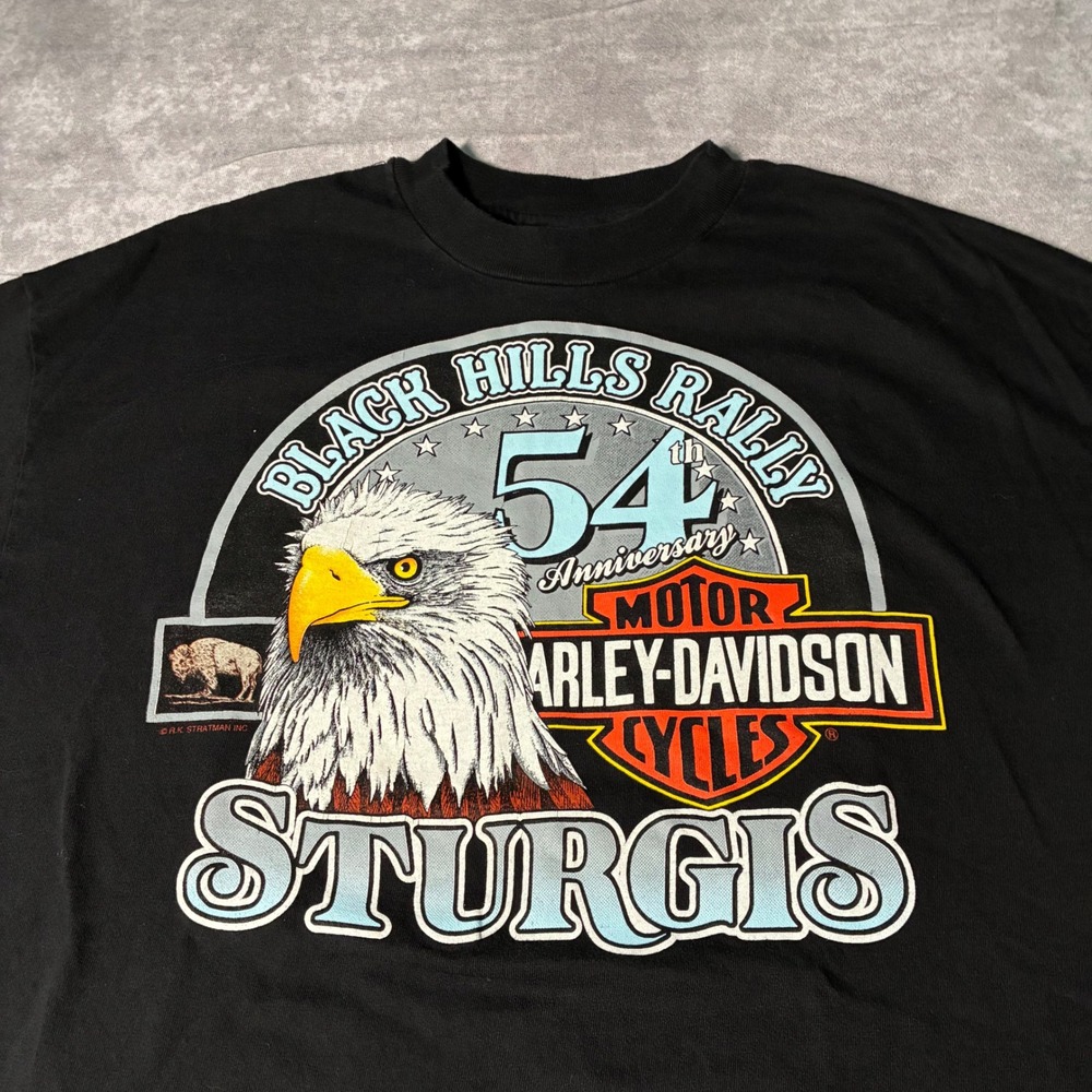 Vintage 1990 Harley Davidson Sturgis Black Hills Rally T Shirt Single Stitch XL